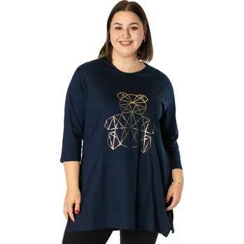 Dámská tunika Megitarnow tunika Nur 641 oversize kulatý univerzální velikost