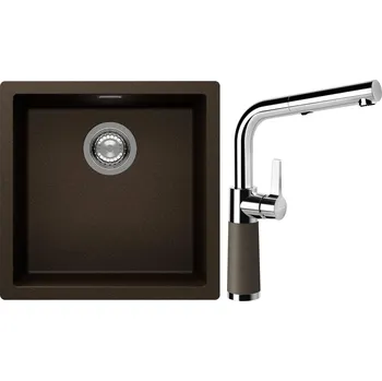Kuchyňský dřez Set Schock S13-11 (dřez Kaia N-100 Bronze + baterie SC-540.120 Bronze)