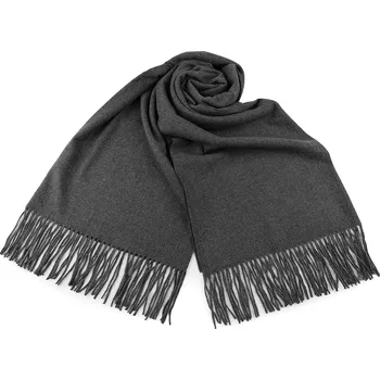 Šála Šála / pléd s třásněmi 65x190 cm, velké, 6 šedá