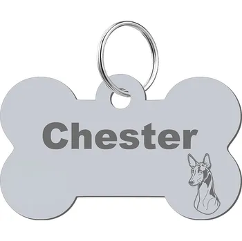 psí známka Adresář, identifikační známka kost ve tvaru kosti Mejk Jewellery stříbrná