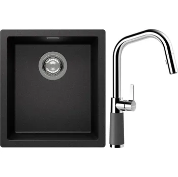 Kuchyňský dřez Set Schock S12-9 (dřez Kaia N-100S Stone + baterie SC-530.120 Stone)