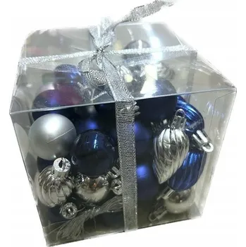 Vánoce Sada vánočních baněk 50 kusů Tmavě modré a stříbrné