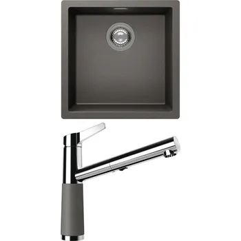 Kuchyňský dřez Set Schock S13-5 (dřez Kaia N-100 Silverstone + baterie SC-510.120 Silverstone)