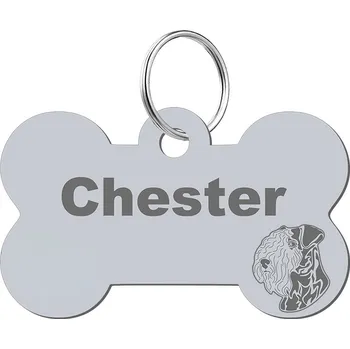 psí známka Adresář, identifikační známka kost ve tvaru kosti Mejk Jewellery stříbrná