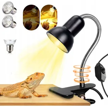 Lampička VÝHŘEVNÁ LAMPA PRO PLAZY, UVA UVB VÝHŘEVNÁ LAMPA E27 SE 3 ŽÁROVKAMI 25W 50W