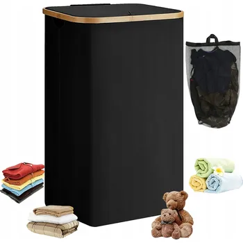 Koš na prádlo 100L ÚZKÝ VELKÝ KOŠ NA PRÁDLO/HRAČKY S VÍKEM + VYJÍMATELNÁ TAŠKA