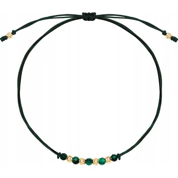 Náramek Šňůrkový náramek provázkový|zlato 585 malachit