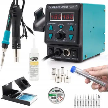 Páječka SADA PÁJECÍ STANICE YIHUA 8786D-I 740W SADA HROTŮ KALAFUNA CÍN