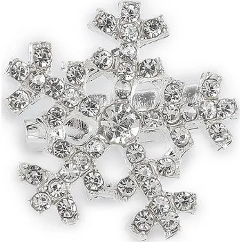 Náramek Brož s broušenými kamínky vločka, malé, crystal stříbrná