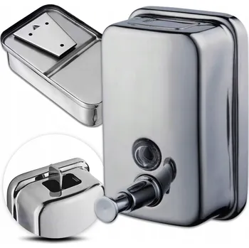 Dávkovač ocelový stříbrný na tekuté mýdlo 500 ml nástěnný HIGI24