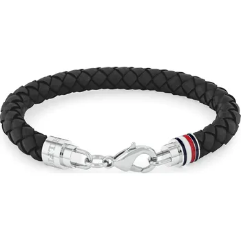 Módní doplněk Elegantní pánský náramek z černé kůže Tyson 2790545 Tommy Hilfiger