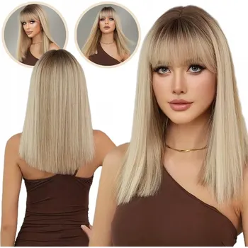 Paruka Blond paruka s ombre a ofinou – přirozený vzhled