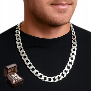 Řetízek Pánský stříbrný řetízkový Řetízek s diamanty, široký prémiový Pancr