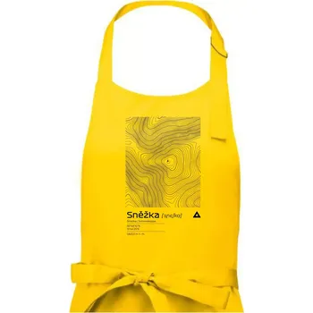 Kuchyňská zástěra Sněžka - vrstevnice v obdélníku - Pánská zástěra na vaření - Univerzální velikost ( Žlutá )