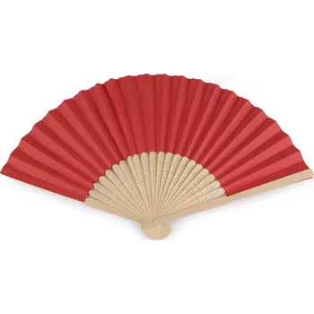 Karnevalový doplněk Vějíř papírový k domalování 21x36 cm, malé, 7 červená