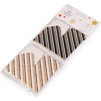 Dárková krabička Dárková mini krabička s visačkou, střední, 5 zlatá