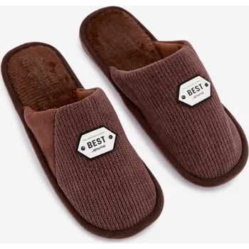 Sada pánského spodního prádla Pánské nazouváky s nášivkou Presine – hnědé Velikost: 41