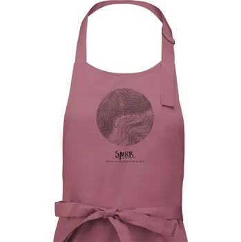 Kuchyňská zástěra Smrk - vrstevnice v kruhu - Dámská zástěra na vaření - Univerzální velikost ( Starorůžová )