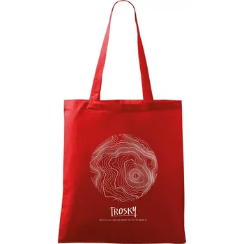 Trosky - vrstevnice v kruhu - Taška bavlněná - 42 x 38 cm ( Červená )