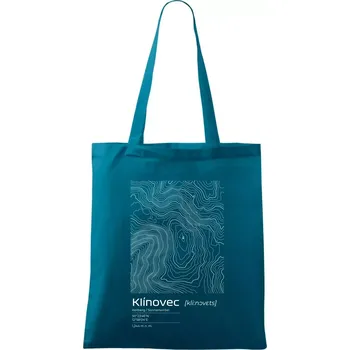 Klínovec - vrstevnice v obdélníku - Taška bavlněná - 42 x 38 cm ( Petrolejová )