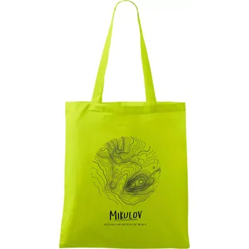 Mikulov - vrstevnice v kruhu - Taška bavlněná - 42 x 38 cm ( Limetková )