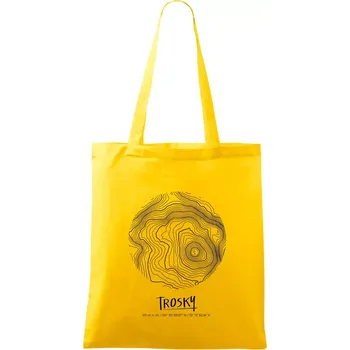 Trosky - vrstevnice v kruhu - Taška bavlněná - 42 x 38 cm ( Žlutá )