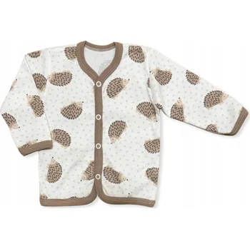 KAFTAN dětský kojenecký 86 TRIČKO rozepínací dlouhý rukáv JEŽCI BÉŽOVÁ