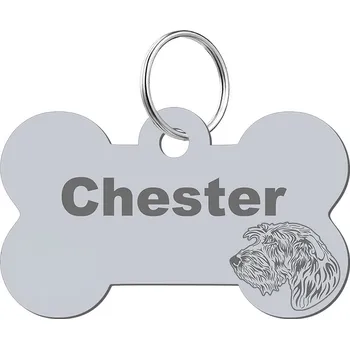 psí známka Adresář, identifikační známka kost ve tvaru kosti Mejk Jewellery stříbrná