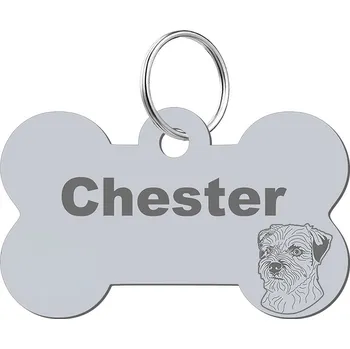 psí známka Adresář, identifikační známka kost ve tvaru kosti Mejk Jewellery stříbrná