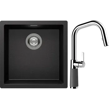 Kuchyňský dřez Set Schock S13-9 (dřez Kaia N-100 Stone + baterie SC-530.120 Stone)