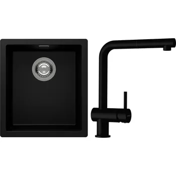 Granitový dřez Set Schock S12-2 (dřez Kaia N-100S Puro + baterie Epos.120 Puro)