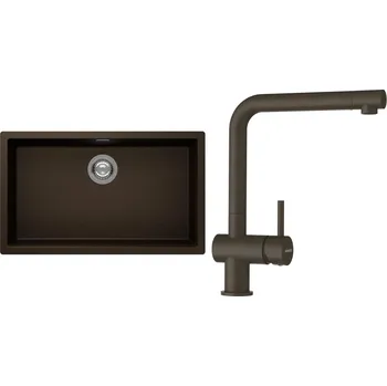 Granitový dřez Set Schock S15-1 (dřez Kaia N-100XL Bronze + baterie Epos Bronze)