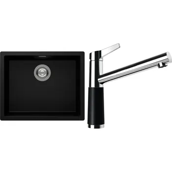 Kuchyňský dřez Set Schock S14-4 (dřez Kaia N-100L Puro + baterie SC-510 Puro)