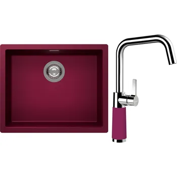 Kuchyňský dřez Set Schock S14-8 (dřez Kaia N-100L Berry + baterie SC-530 Berry)
