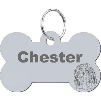 psí známka Adresář, identifikační známka kost ve tvaru kosti Mejk Jewellery stříbrná