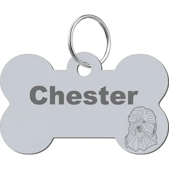 psí známka Adresář, identifikační známka kost ve tvaru kosti Mejk Jewellery stříbrná