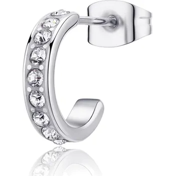 Módní doplněk Single kruhová náušnice s krystaly Snap SNP35 S Agapo