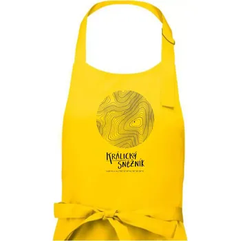 Kuchyňská zástěra Králický Sněžník - vrstevnice v kruhu - Pánská zástěra na vaření - Univerzální velikost ( Žlutá )