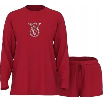 Dámské pyžamo Victoria's Secret dámské pyžamo bavlna červené velikost XS