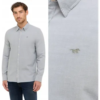 Pánská košile Pánská košile Mustang Edinburg Bavlněná Zelená Klasický střih 3XL