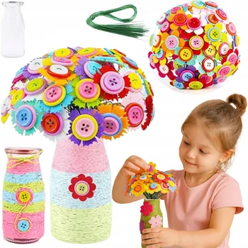 Obraz KREATIVNÍ VÝTVARNÁ SADA PRO HOLČIČKU KVĚTINY KYTICE DO VÁZY DIY