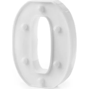 Svítící číslice k narozeninám a Novému roku, střední, 1 "0" bílá
