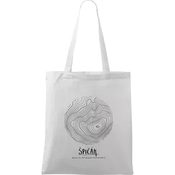 Špičák - vrstevnice v kruhu - Taška bavlněná - 42 x 38 cm ( Bílá )