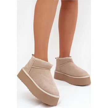 Dívčí sněhule Dámské sněhule z přírodního semiše Mairene – béžové Velikost: 40