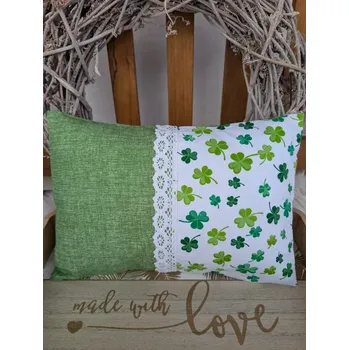 Polštář Nahřívací polštářek s levandulí a pohankou – Čtyřlístky & režná zelená