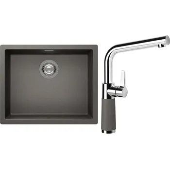 Kuchyňský dřez Set Schock S14-10 (dřez Kaia N-100L Silverstone + baterie SC-540 Silverstone)