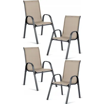 Zahradní nábytek Zahradní židle Sofotel kovová béžová moderní 4 ks