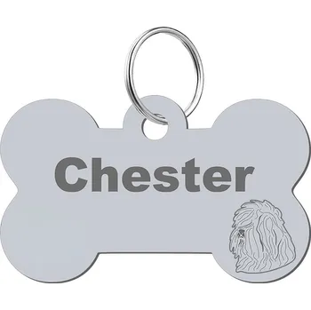 psí známka Adresář, identifikační známka kost ve tvaru kosti Mejk Jewellery stříbrná