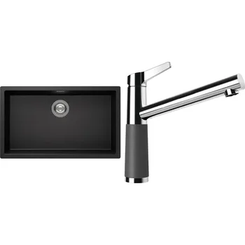 Kuchyňský dřez Set Schock S15-4 (dřez Kaia N-100XL Stone + baterie SC-510 Stone)