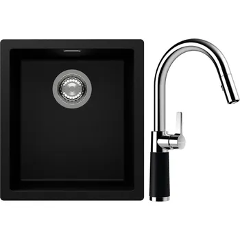 Kuchyňský dřez Set Schock S12-7 (dřez Kaia N-100S Puro + baterie SC-520.120 Puro)